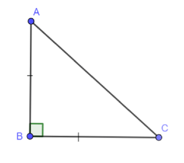 Công thức tính diện tích tam giác vuông cân khi biết cạnh huyền