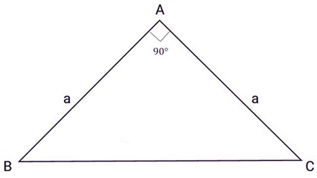 Công thức tính diện tích tam giác vuông cân khi biết được cạnh góc vuông